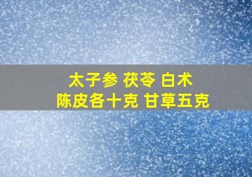 太子参 茯苓 白术 陈皮各十克 甘草五克